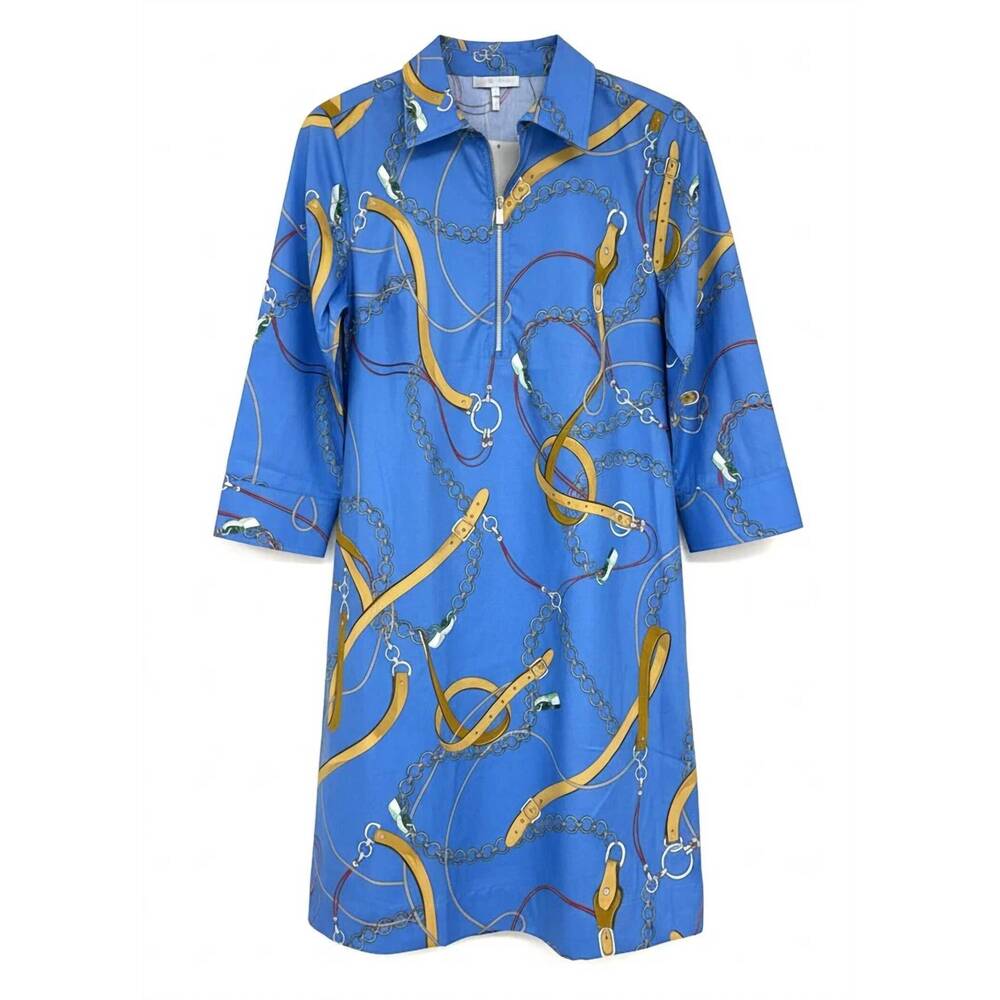 NEW HINSON WU women's alessa 3/4 sleeve dress in chain medley